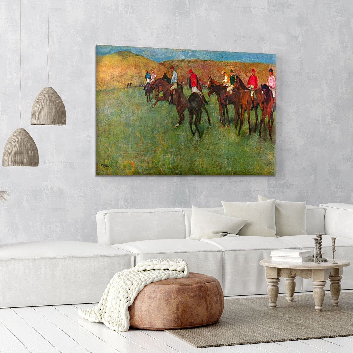 Horse race before the start by Degas Canvas Print or Poster - Canvas Art Rocks - 6