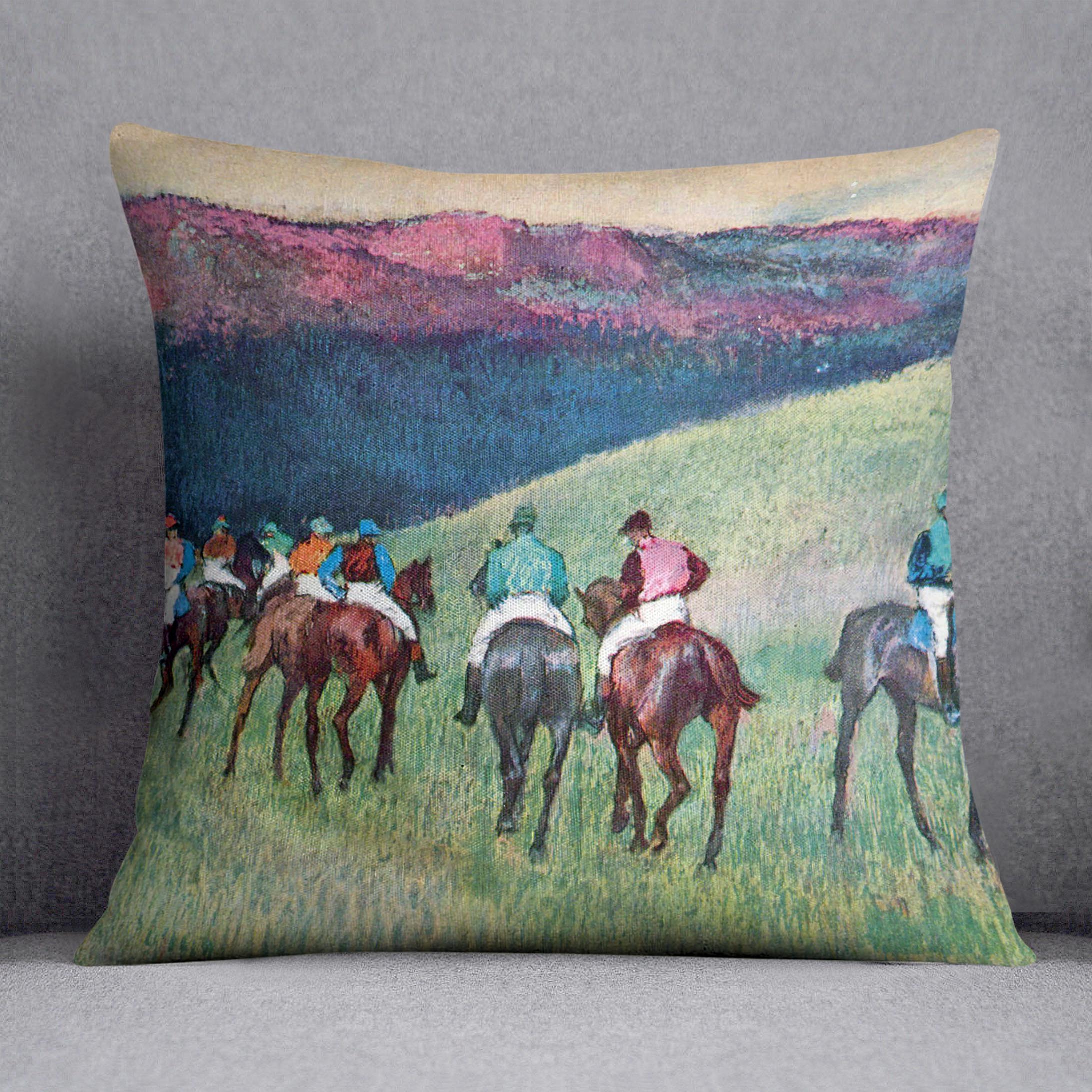 Horse racing The training by Degas Cushion