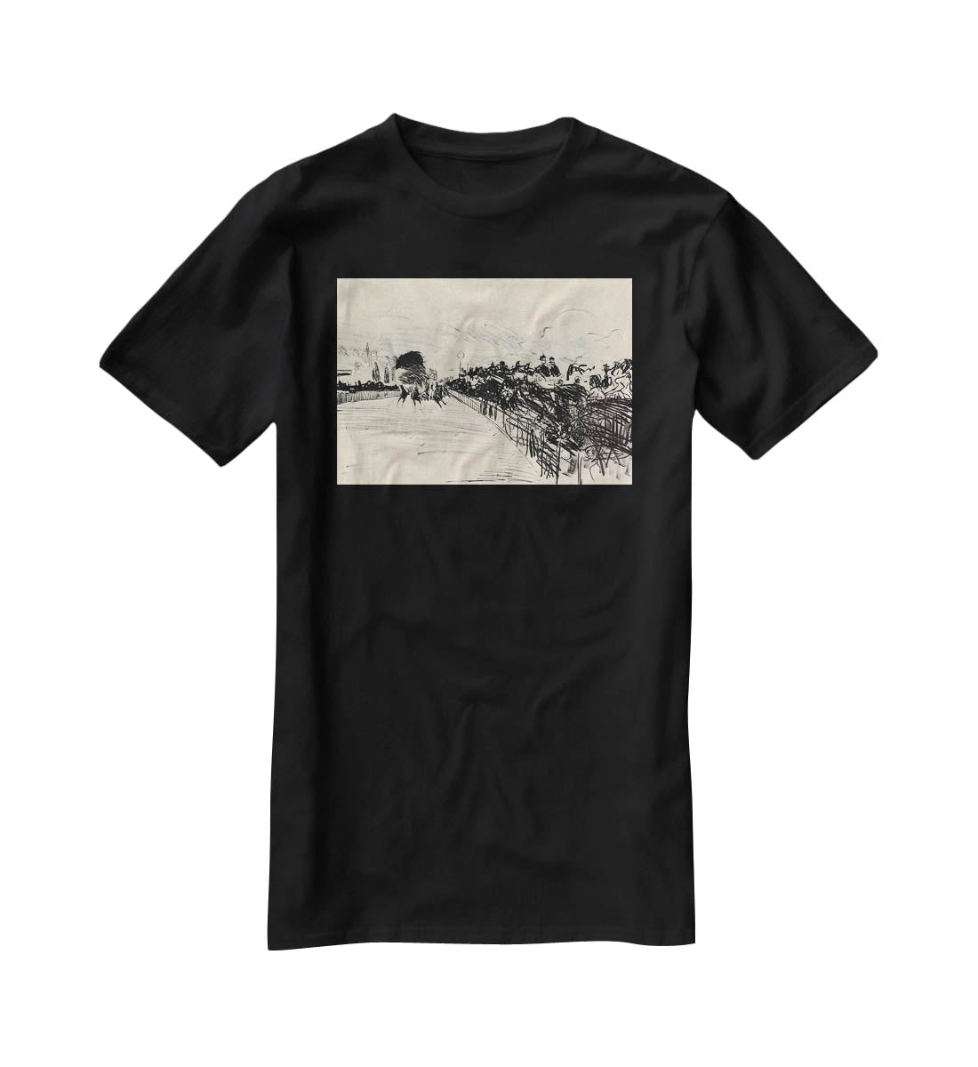 Horse racing by Manet T-Shirt - Canvas Art Rocks - 1
