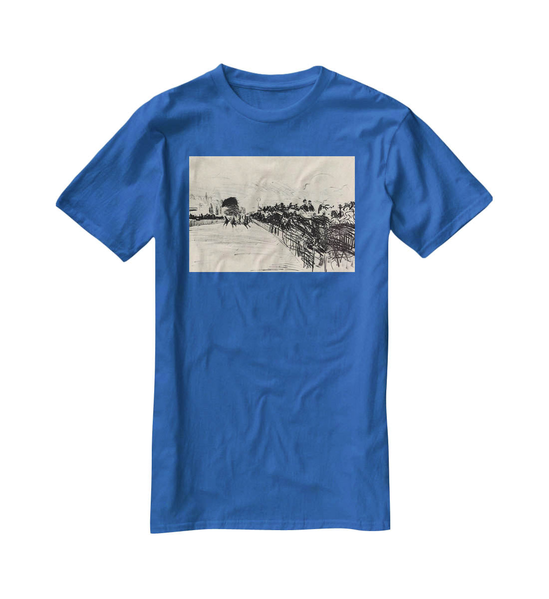 Horse racing by Manet T-Shirt - Canvas Art Rocks - 2
