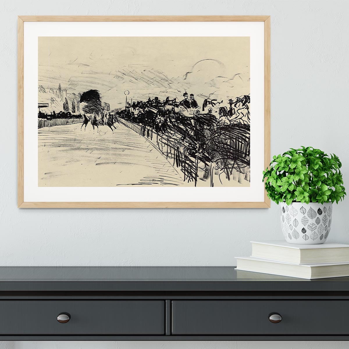 Horse racing by Manet Framed Print - Canvas Art Rocks - 3