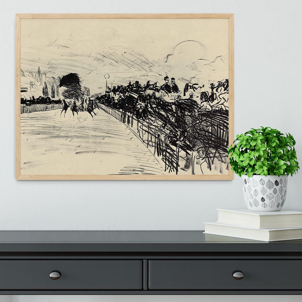 Horse racing by Manet Framed Print - Canvas Art Rocks - 4
