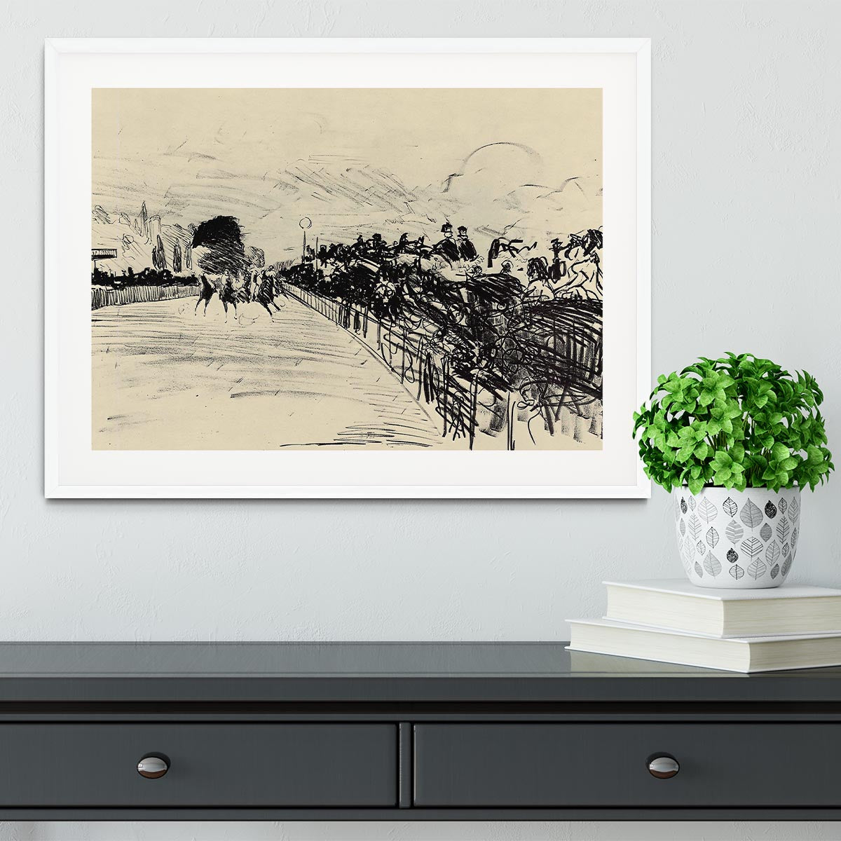 Horse racing by Manet Framed Print - Canvas Art Rocks - 5