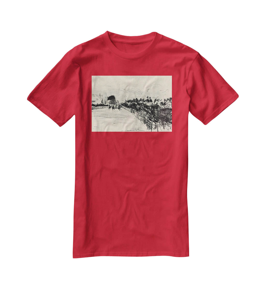 Horse racing by Manet T-Shirt - Canvas Art Rocks - 4