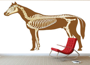 Horse skeleton section with bones x-ray Wall Mural Wallpaper - Canvas Art Rocks - 2