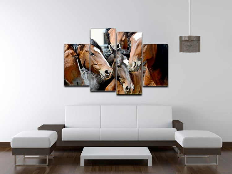 Horses 4 Split Panel Canvas - Canvas Art Rocks - 3