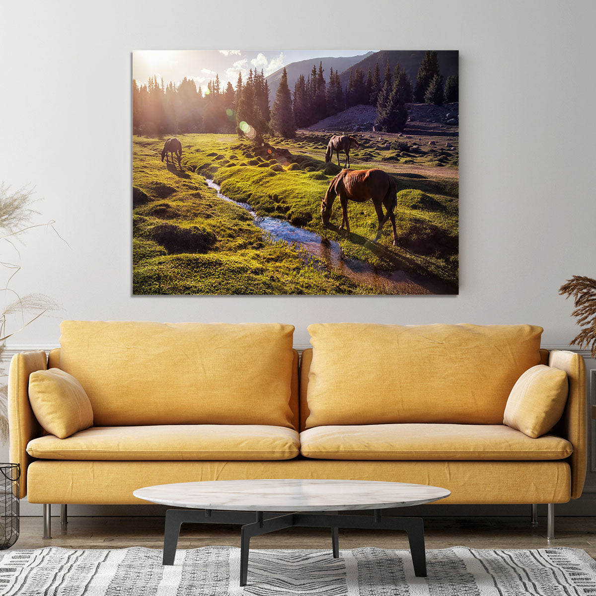 Horses in the Gregory gorge mountains Canvas Print or Poster - Canvas Art Rocks - 4