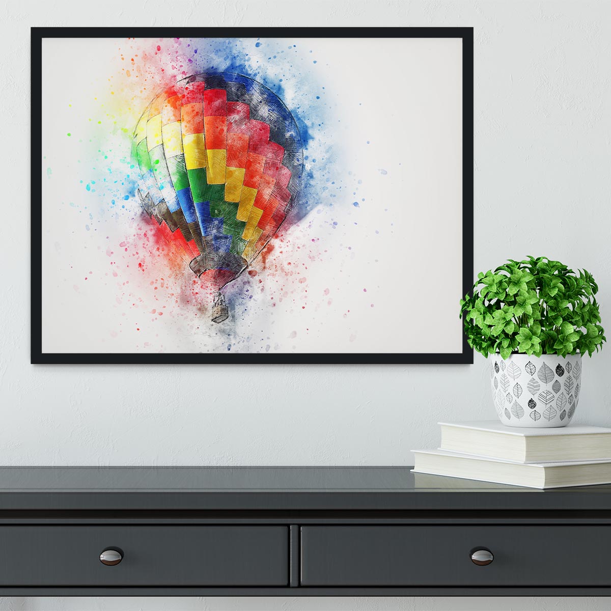 Hot Air Ballon Splash Framed Print - Canvas Art Rocks - 2