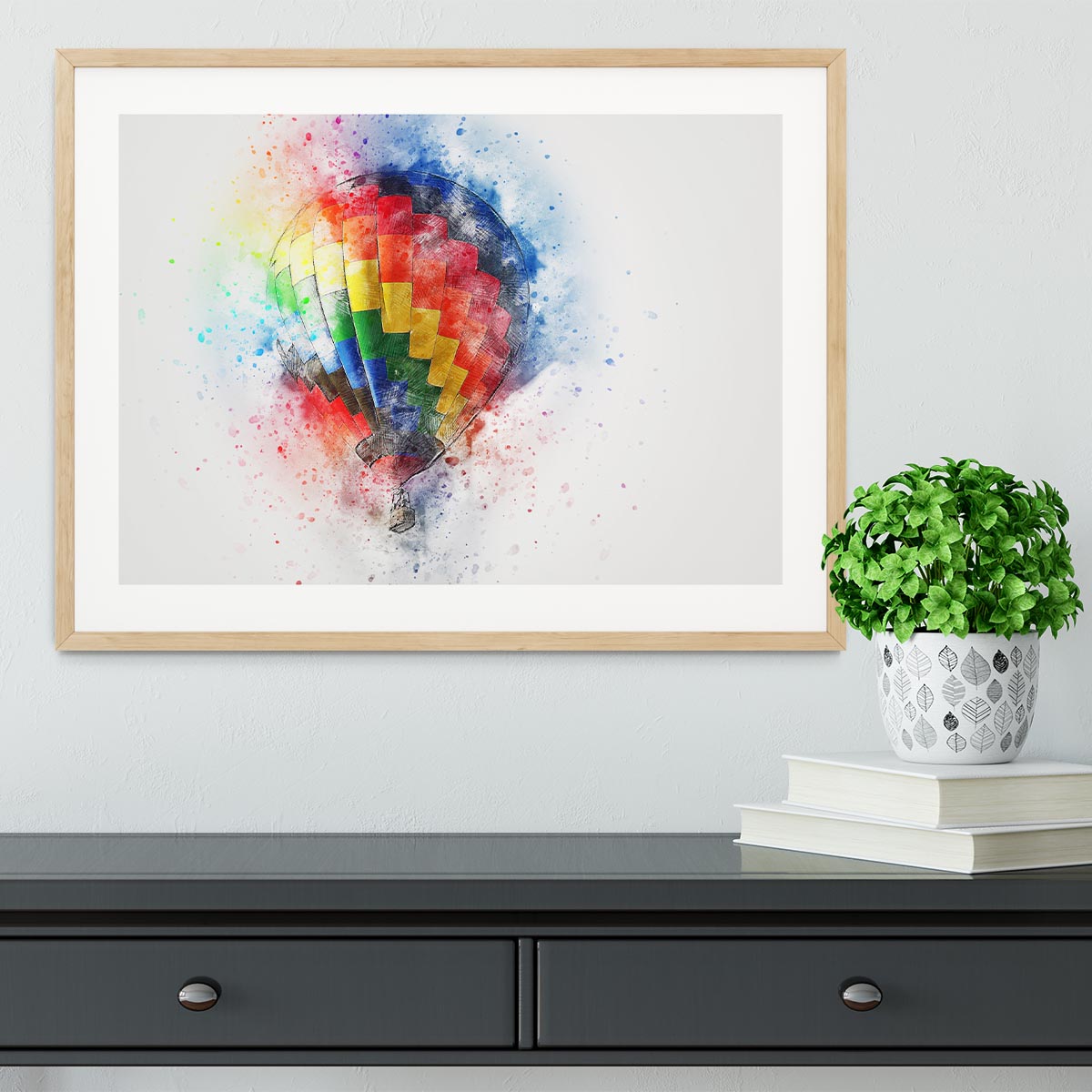 Hot Air Ballon Splash Framed Print - Canvas Art Rocks - 3