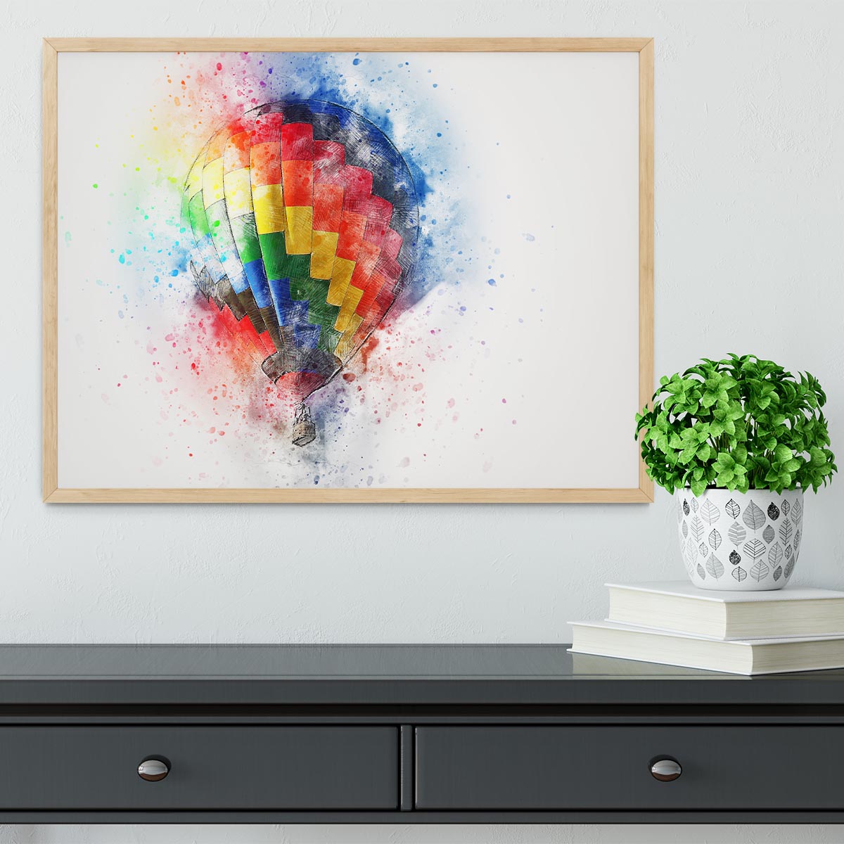 Hot Air Ballon Splash Framed Print - Canvas Art Rocks - 4