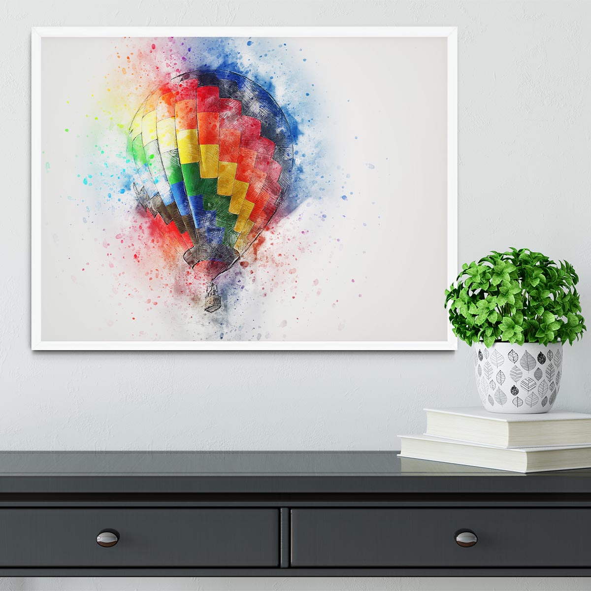 Hot Air Ballon Splash Framed Print - Canvas Art Rocks -6
