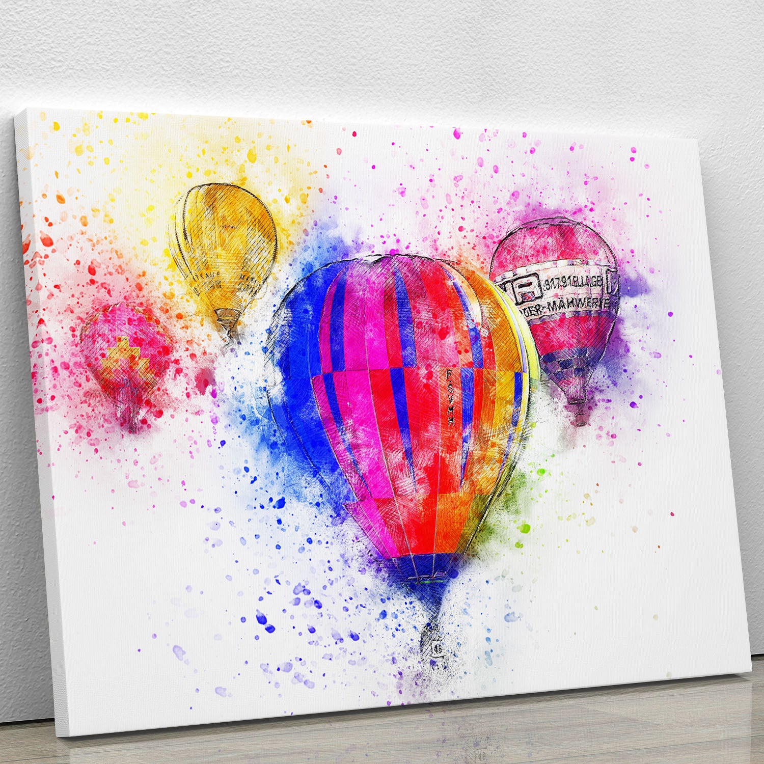 Hot Air Ballon Splash Version 2 Canvas Print or Poster - Canvas Art Rocks - 1
