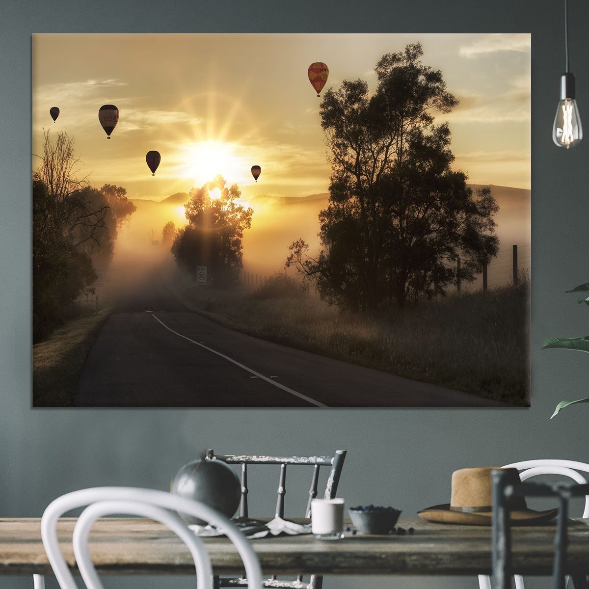 Hot Air Balloon Sunrise Canvas Print or Poster - Canvas Art Rocks - 3