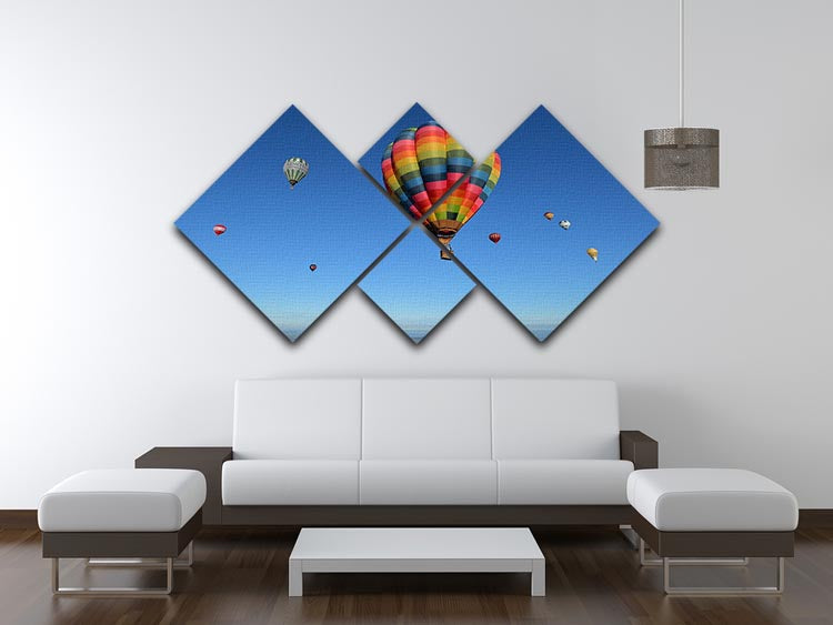 Hot Air Balloons in the sky 4 Square Multi Panel Canvas - Canvas Art Rocks - 3