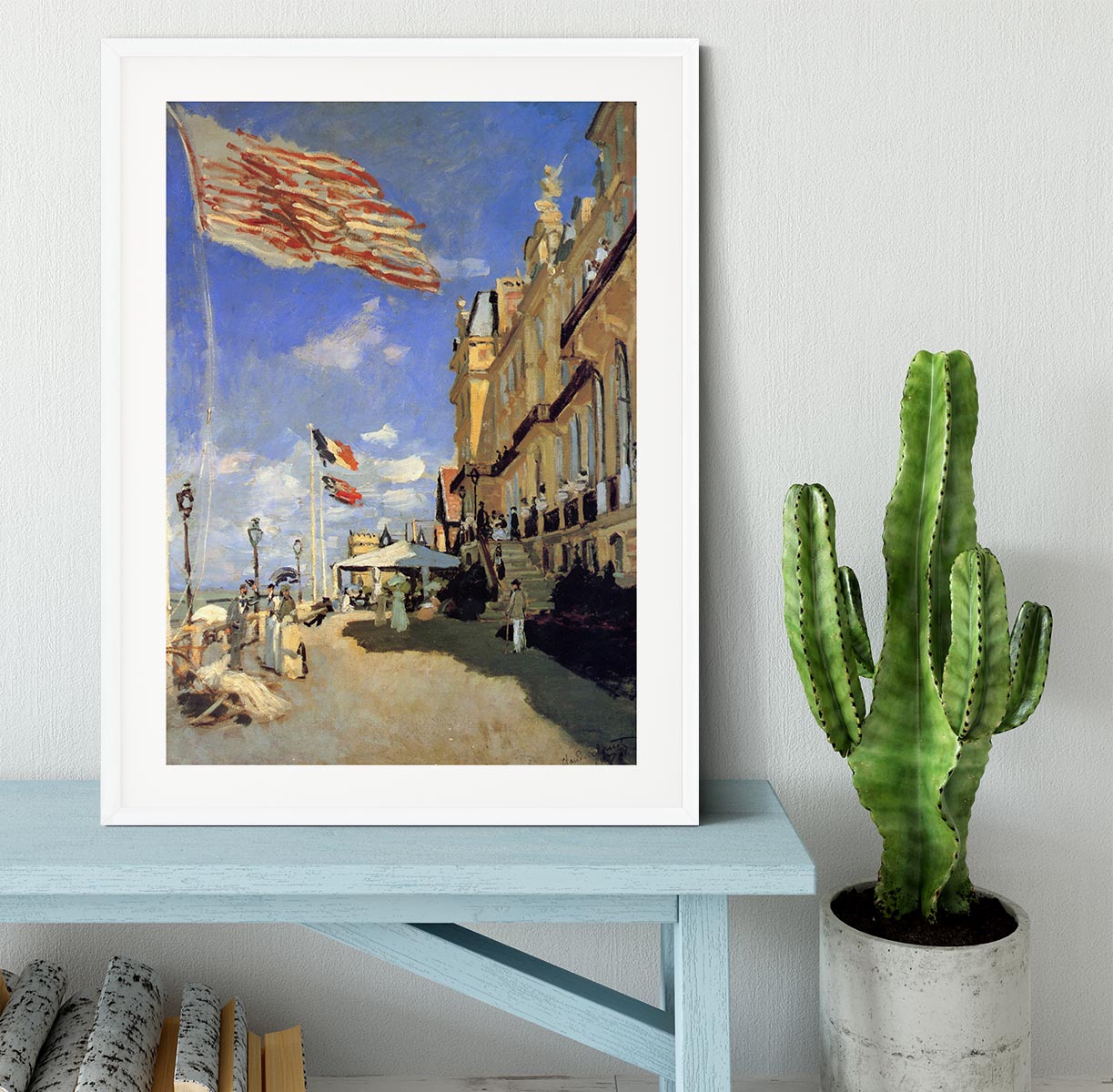 Hotel de Roches Noires a Trouville by Monet Framed Print - Canvas Art Rocks - 5