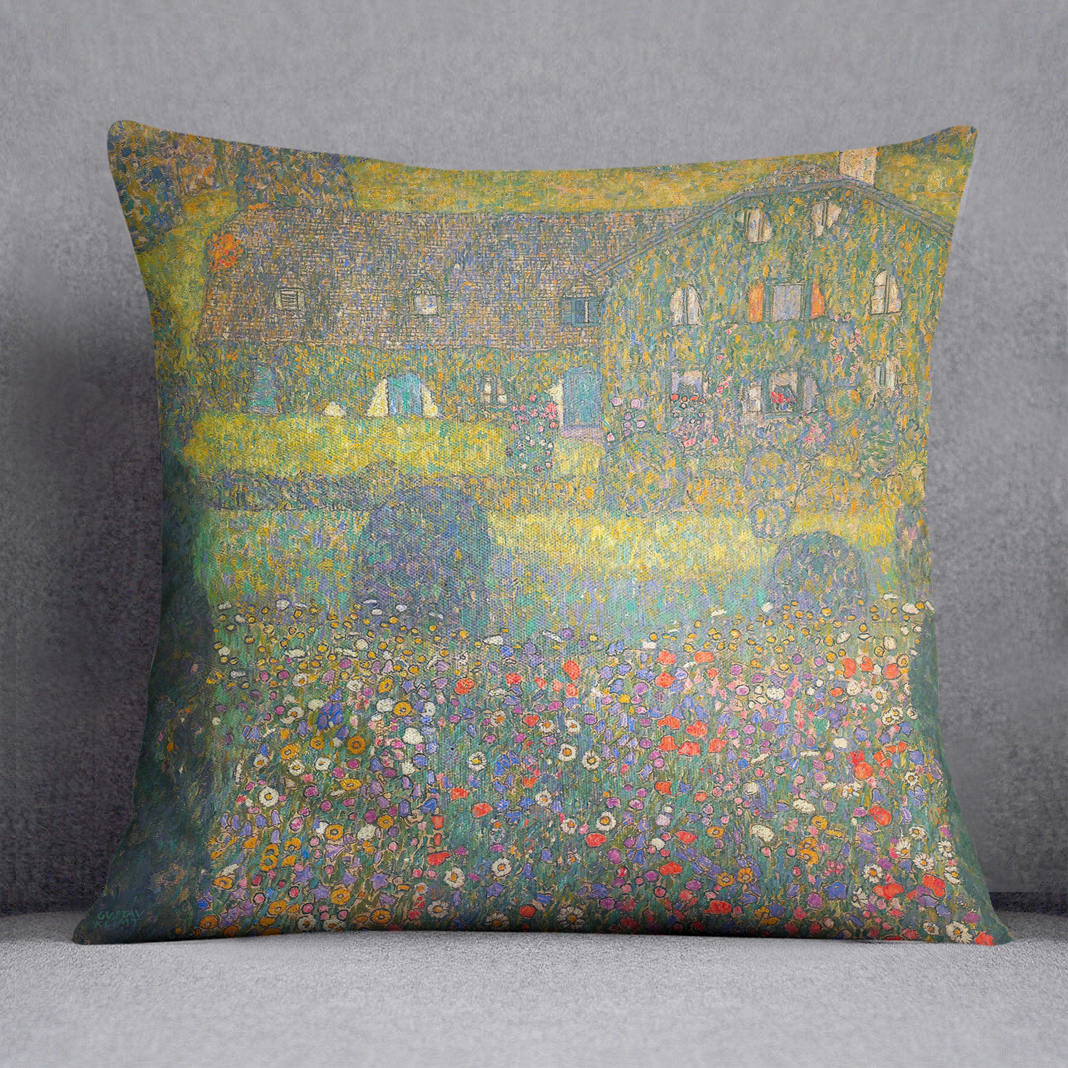 House in Attersee by Klimt Cushion