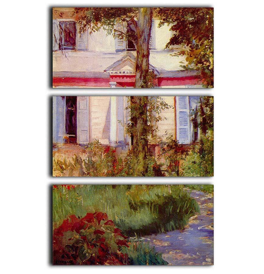 House in Rueil by Edouard Manet 3 Split Panel Canvas Print - Canvas Art Rocks - 1