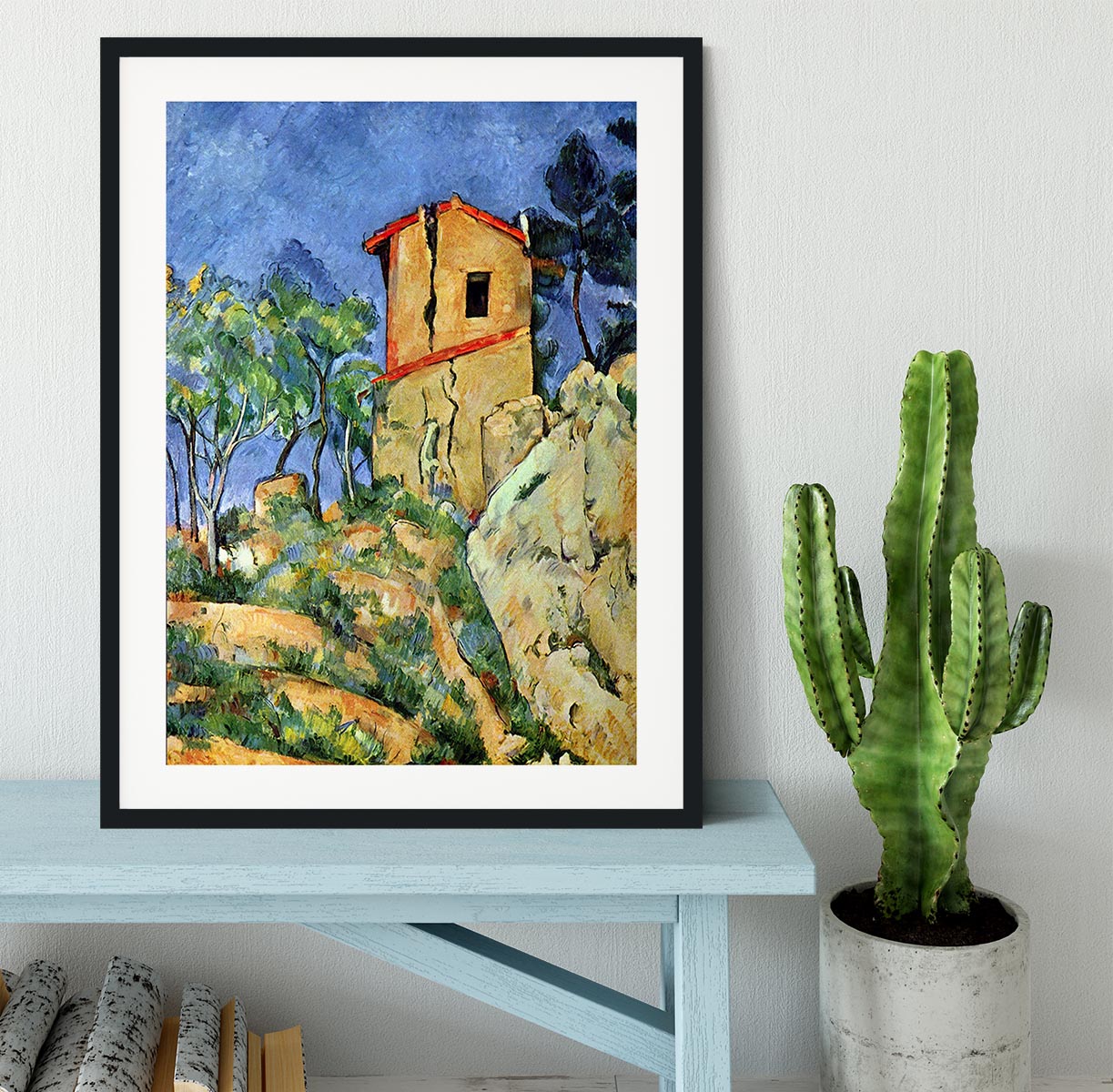 House with Walls by Cezanne Framed Print - Canvas Art Rocks - 1