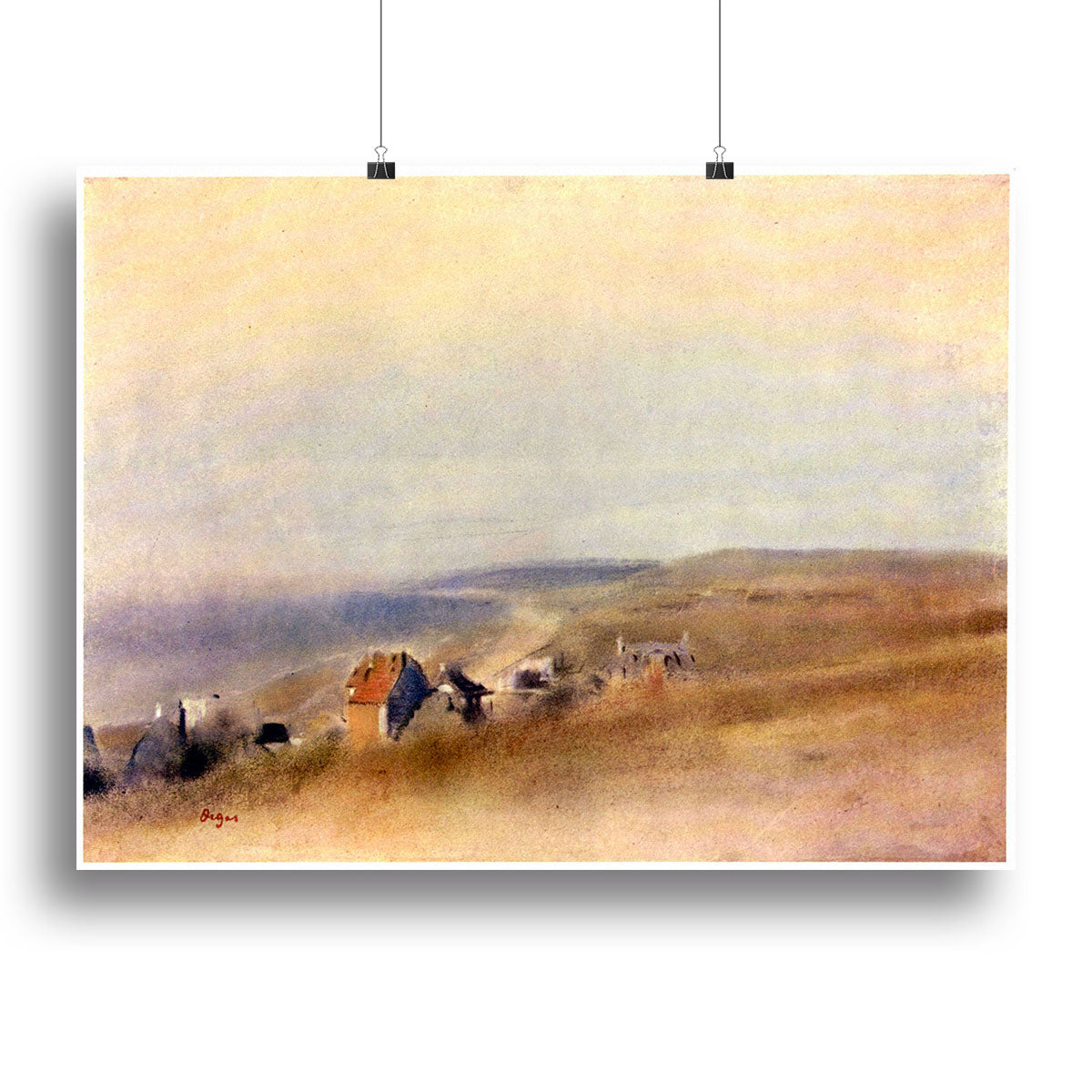 Houses on cliffs above a bay by Degas Canvas Print or Poster - Canvas Art Rocks - 2