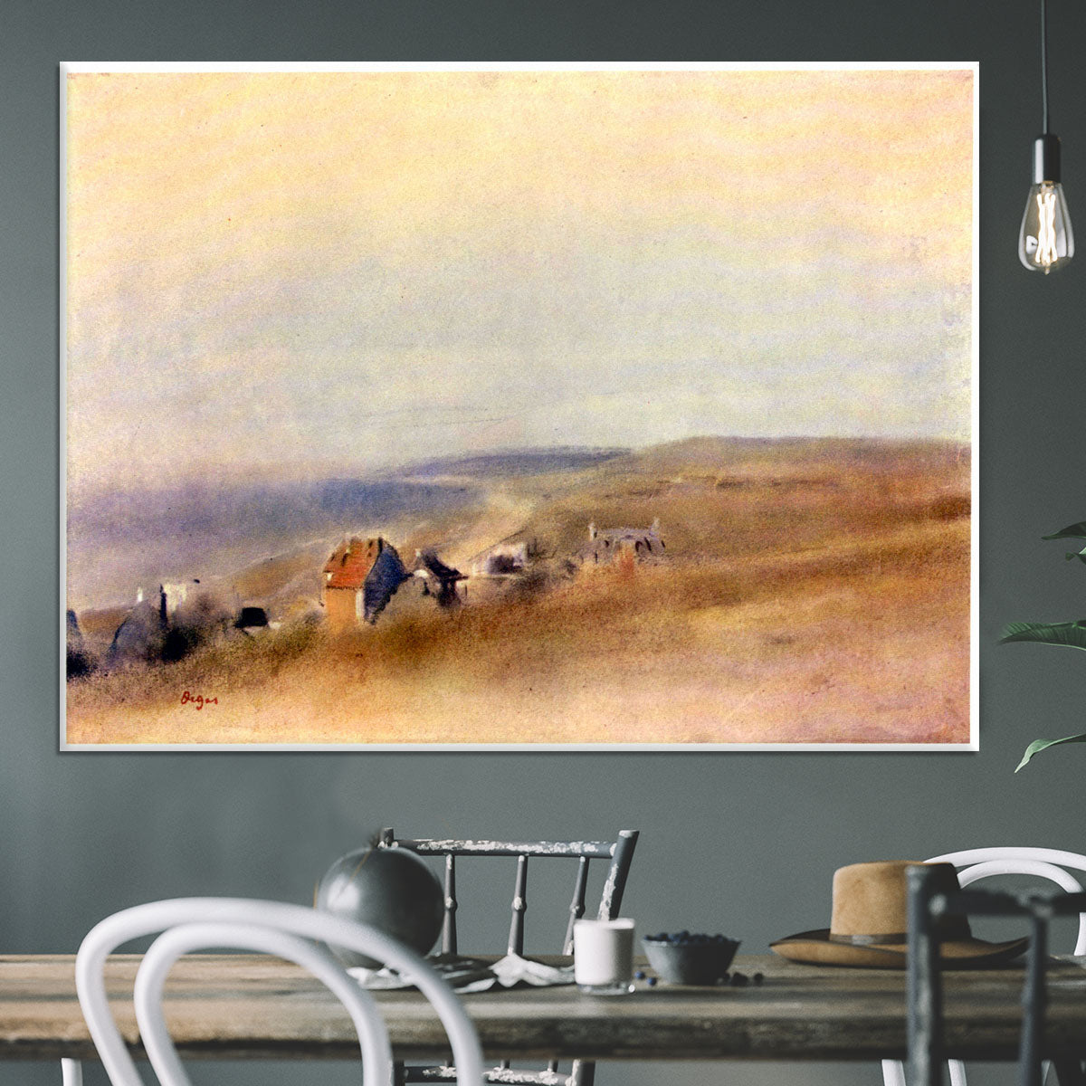 Houses on cliffs above a bay by Degas Canvas Print or Poster - Canvas Art Rocks - 3
