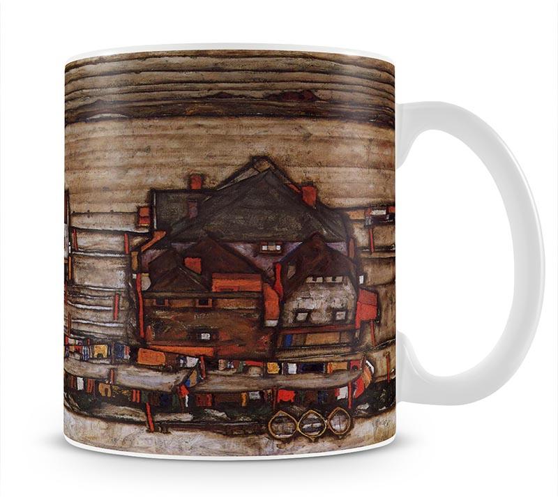 Houses with laundry lines and suburban by Egon Schiele Mug - Canvas Art Rocks - 1