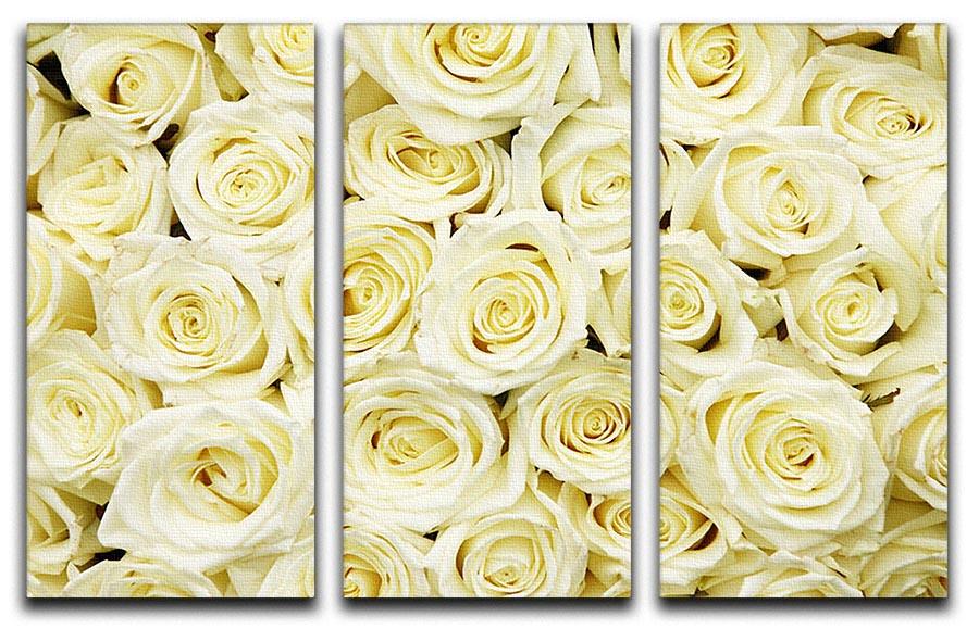 Huge bouquet of white roses 3 Split Panel Canvas Print - Canvas Art Rocks - 1
