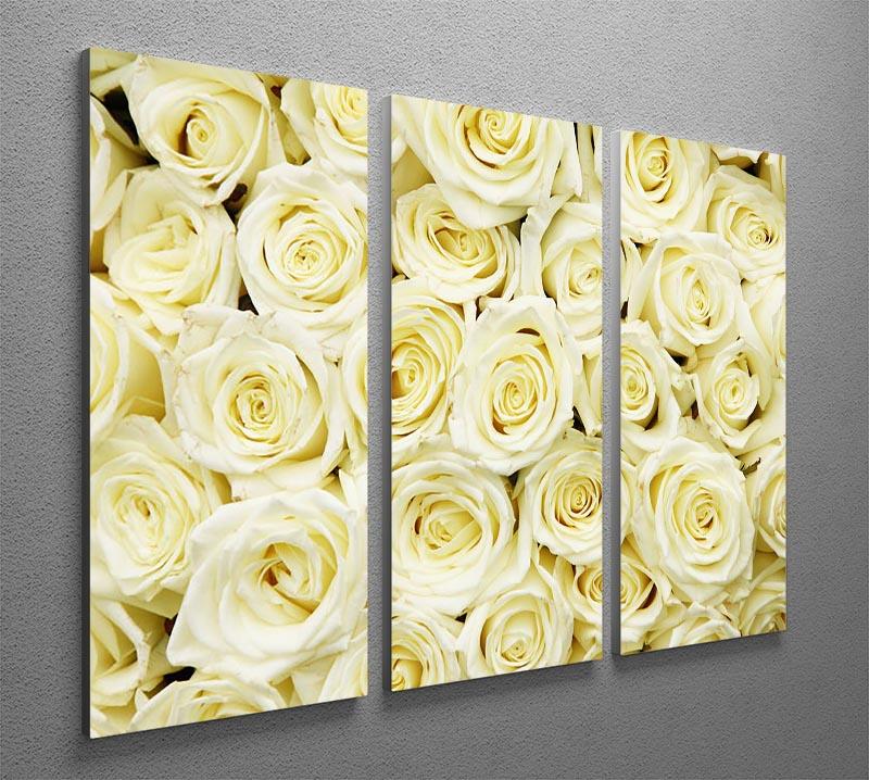Huge bouquet of white roses 3 Split Panel Canvas Print - Canvas Art Rocks - 2