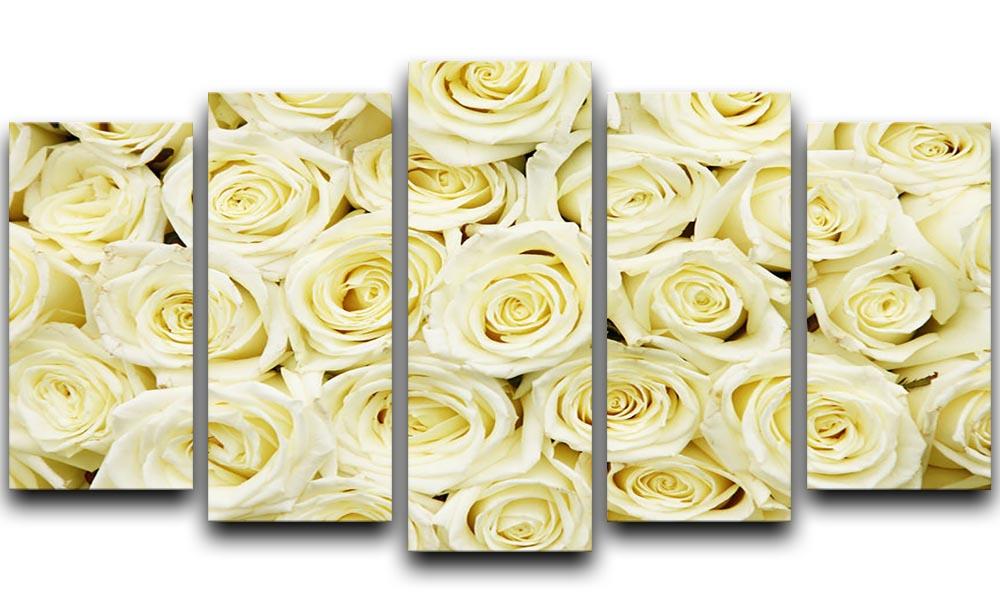 Huge bouquet of white roses 5 Split Panel Canvas  - Canvas Art Rocks - 1