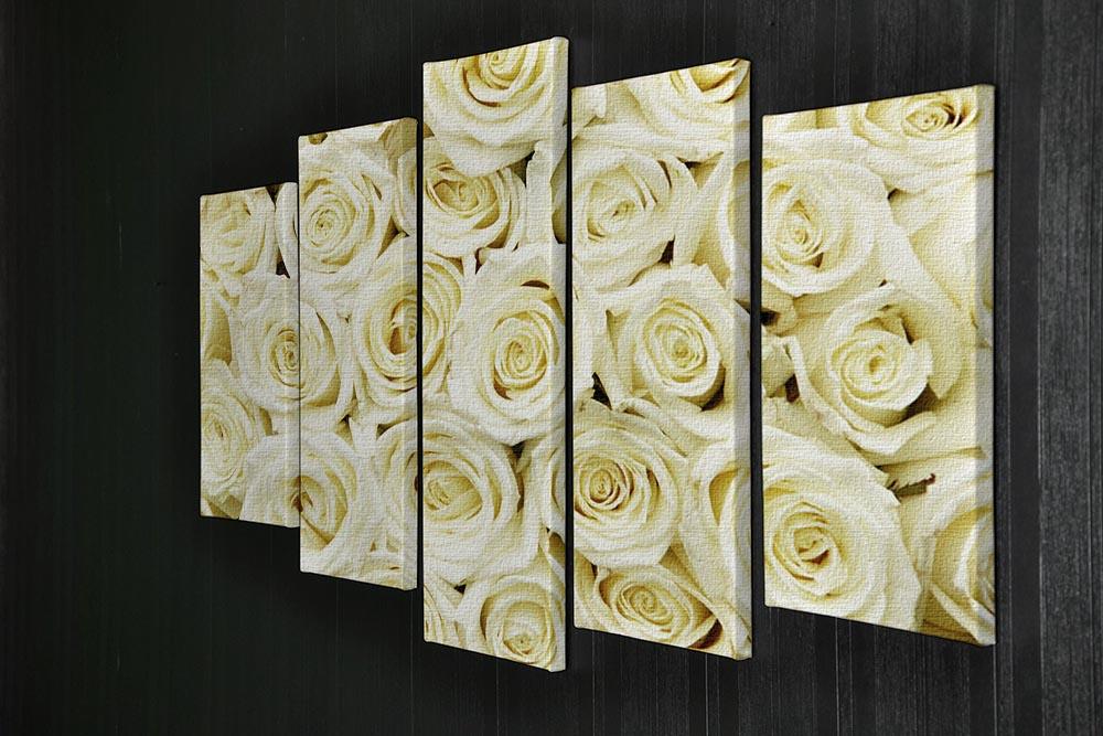 Huge bouquet of white roses 5 Split Panel Canvas  - Canvas Art Rocks - 2