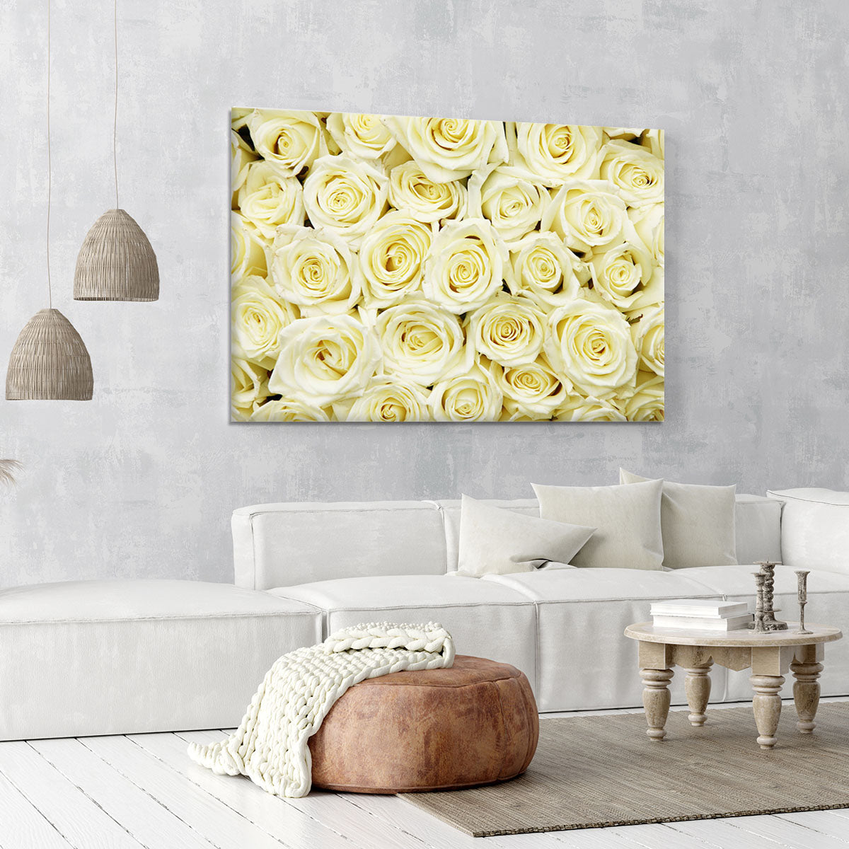 Huge bouquet of white roses Canvas Print or Poster - Canvas Art Rocks - 6