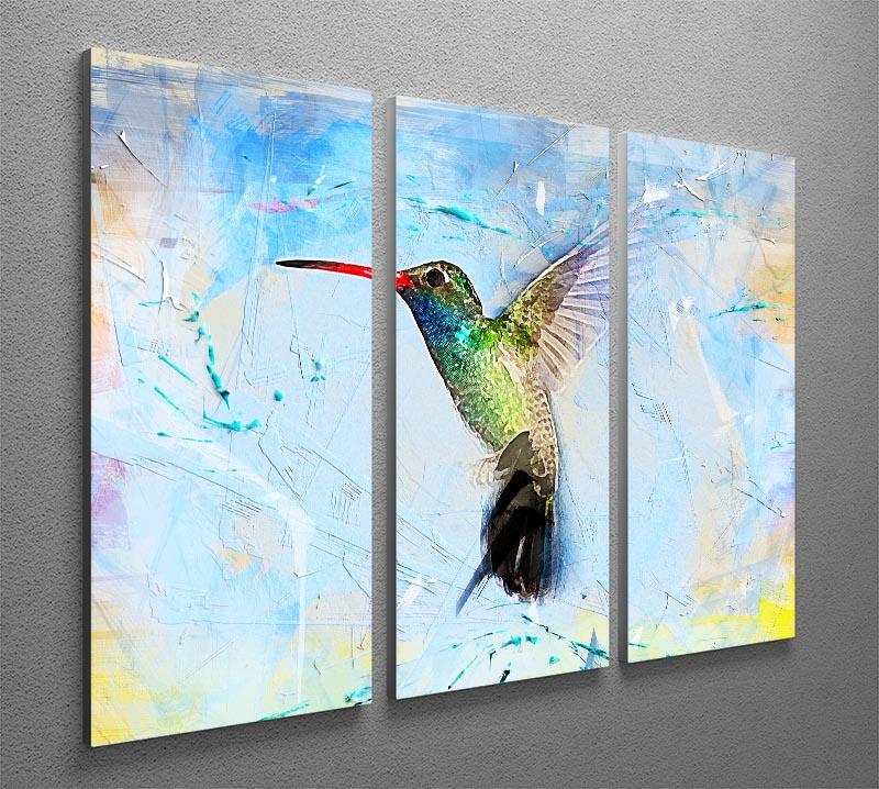 Humming Bird Painting 3 Split Panel Canvas Print - Canvas Art Rocks - 2