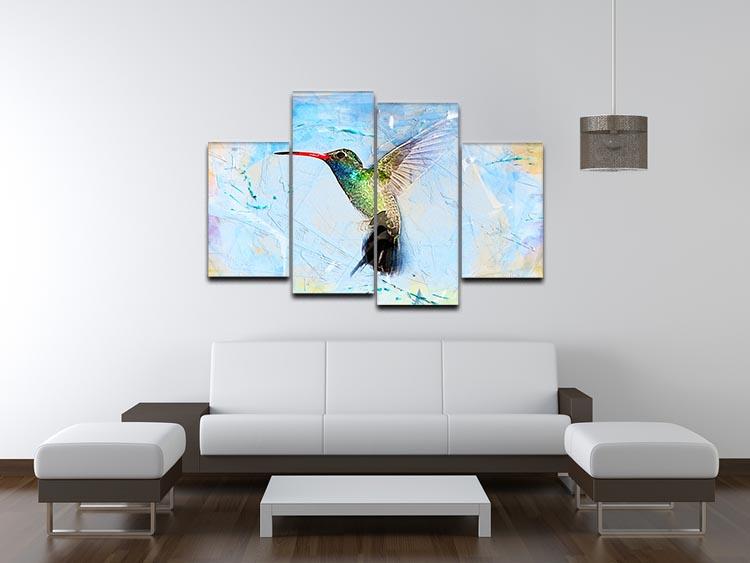 Humming Bird Painting 4 Split Panel Canvas - Canvas Art Rocks - 3