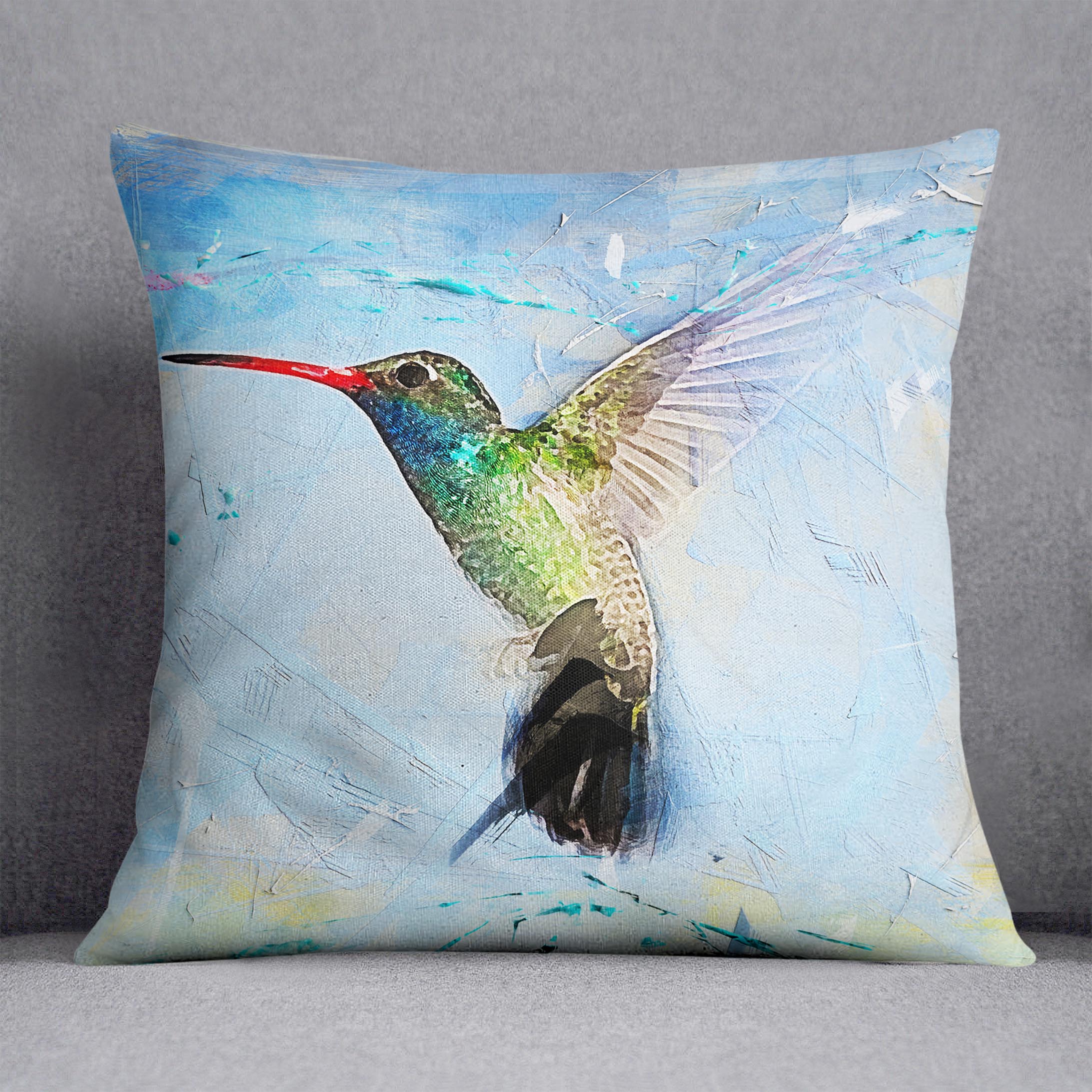 Humming Bird Painting Cushion