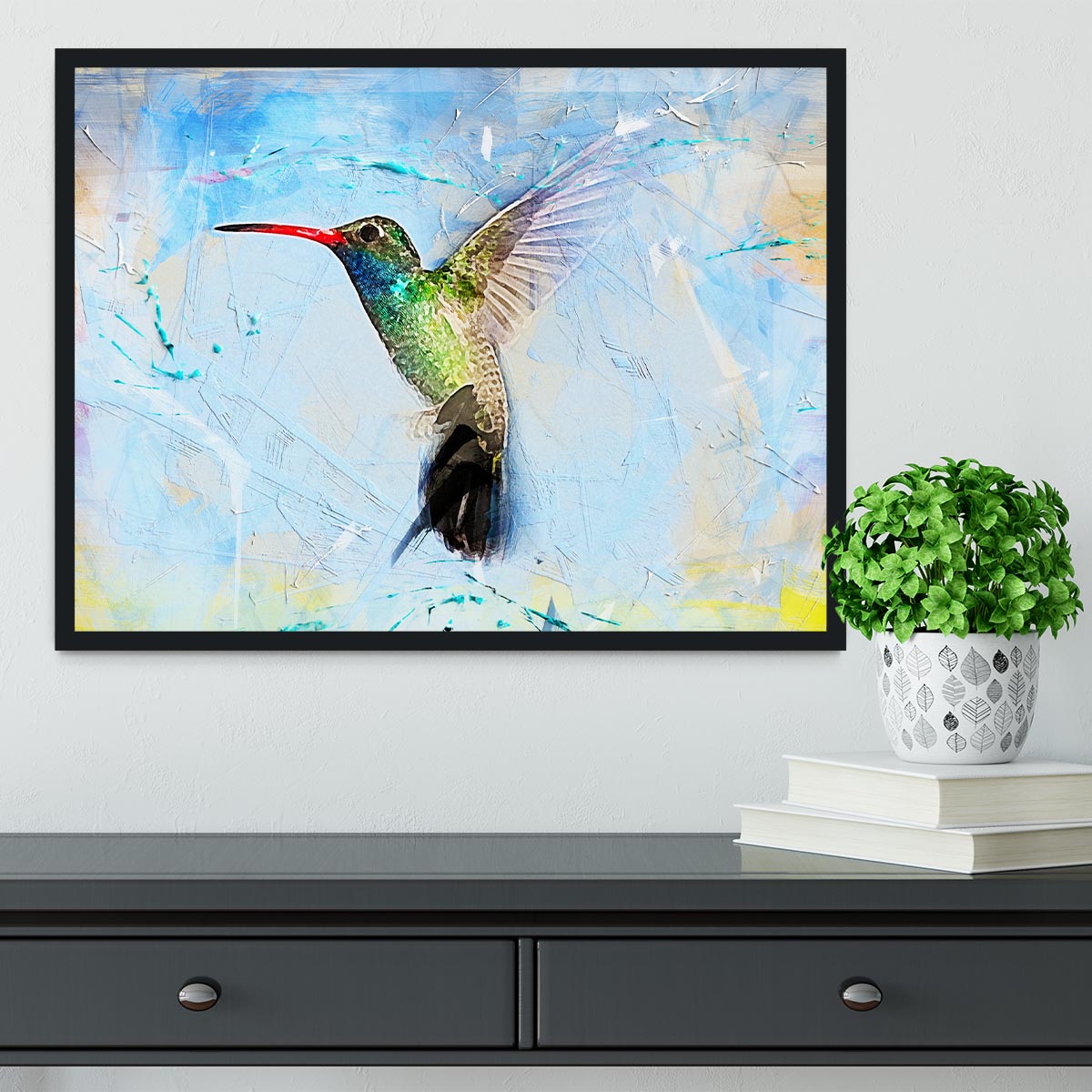 Humming Bird Painting Framed Print - Canvas Art Rocks - 2