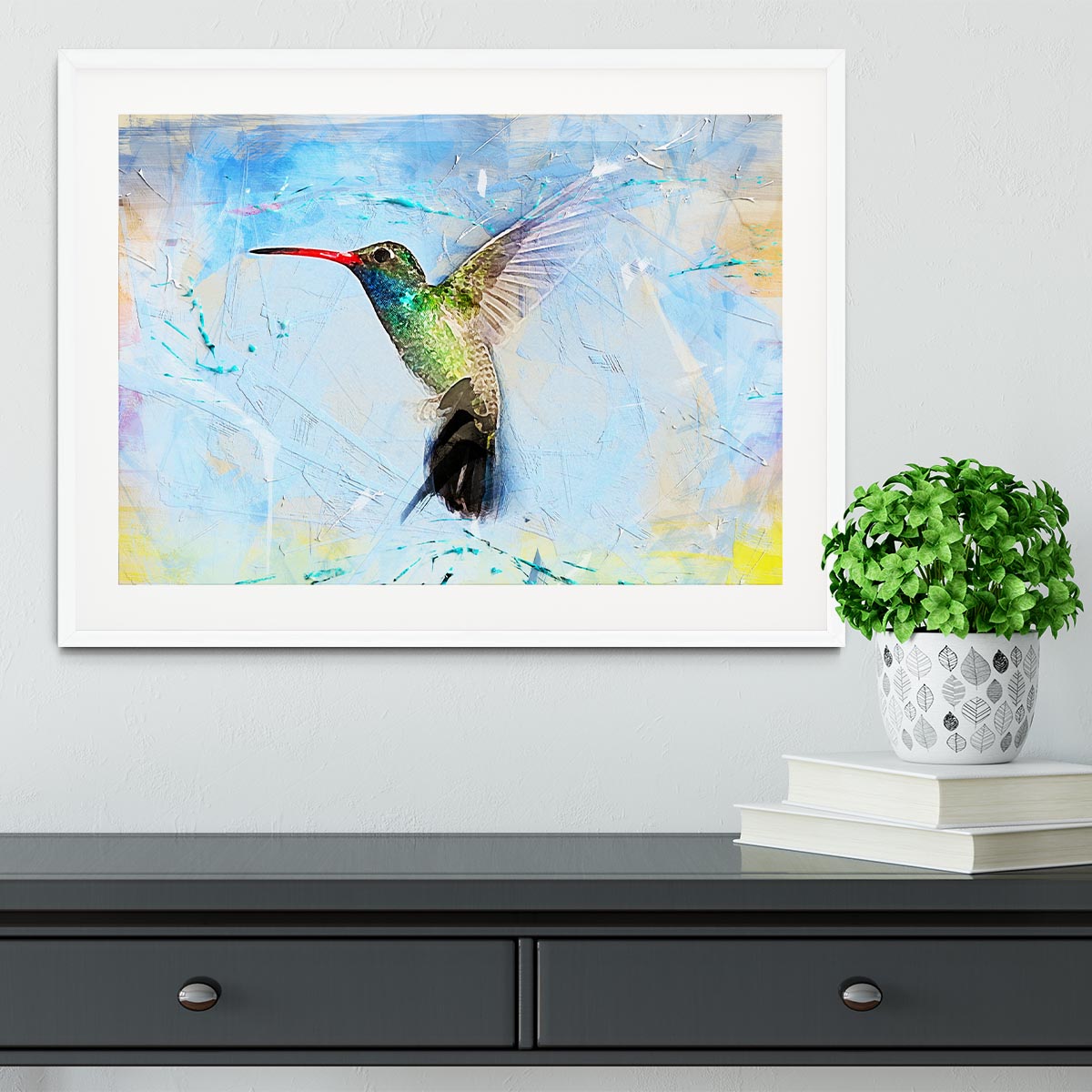 Humming Bird Painting Framed Print - Canvas Art Rocks - 5