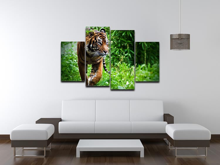 Hunting Tiger at the zoo 4 Split Panel Canvas - Canvas Art Rocks - 3