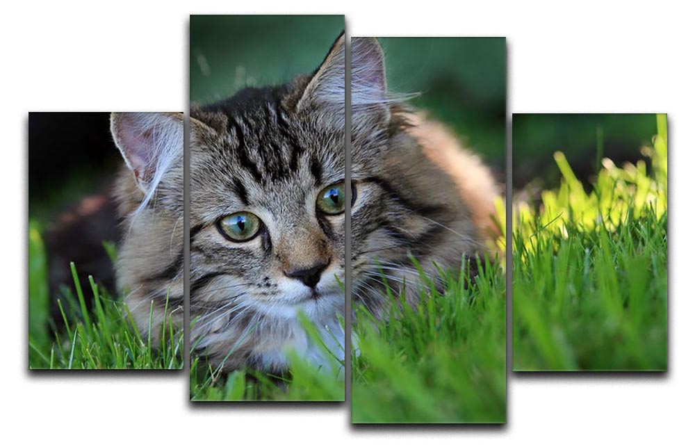 Hunting in the grass 4 Split Panel Canvas - Canvas Art Rocks - 1