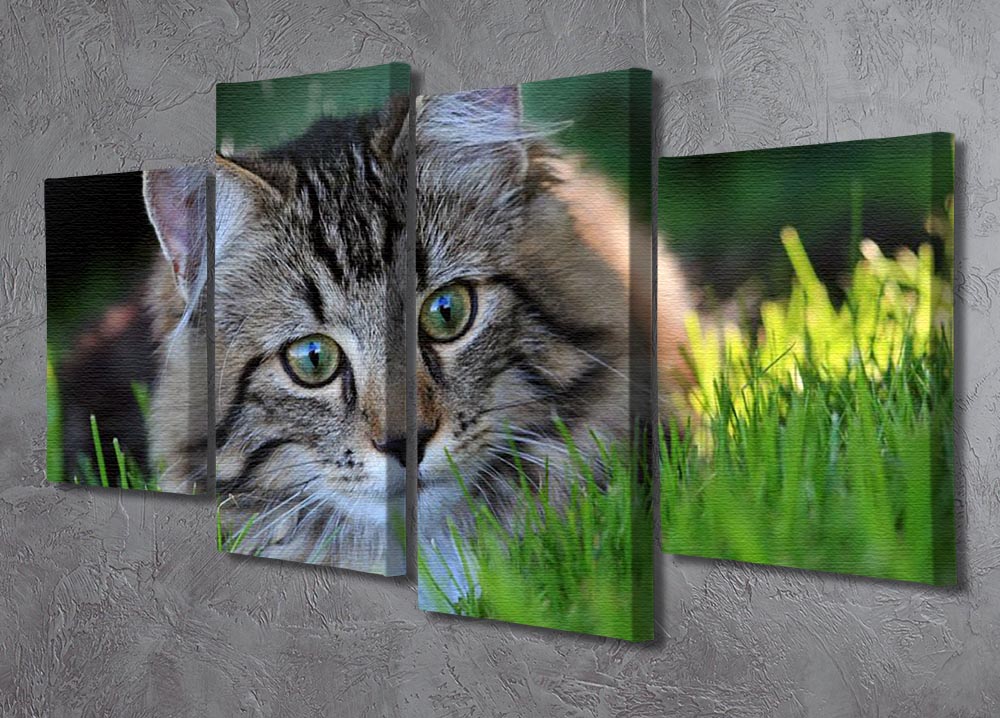 Hunting in the grass 4 Split Panel Canvas - Canvas Art Rocks - 2
