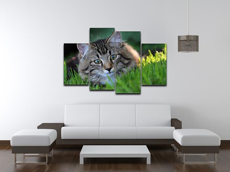 Hunting in the grass 4 Split Panel Canvas - Canvas Art Rocks - 3