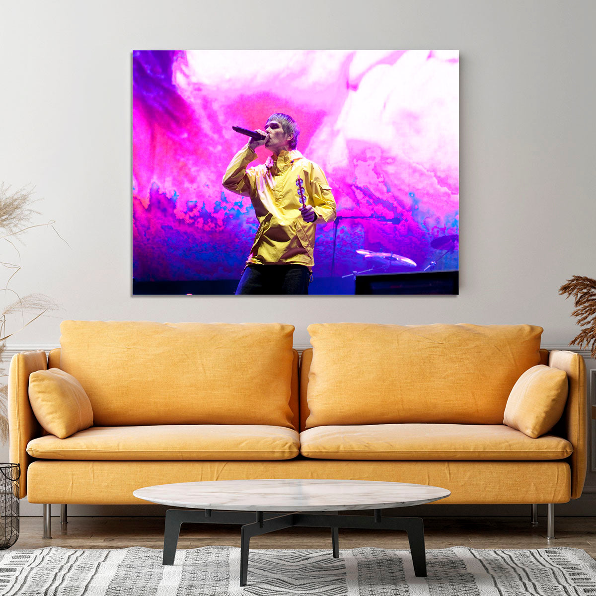 Ian Brown of the Stone Roses on stage Canvas Print or Poster