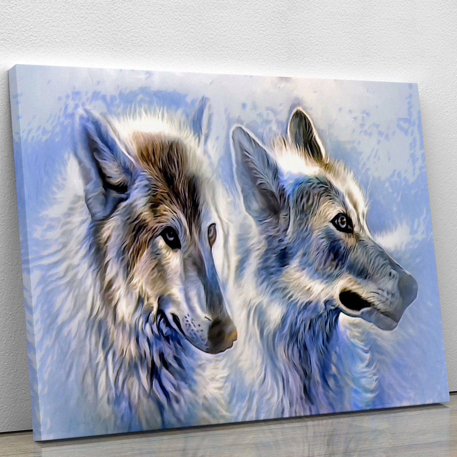 Ice Wolf Painting Canvas Print or Poster - Canvas Art Rocks - 1