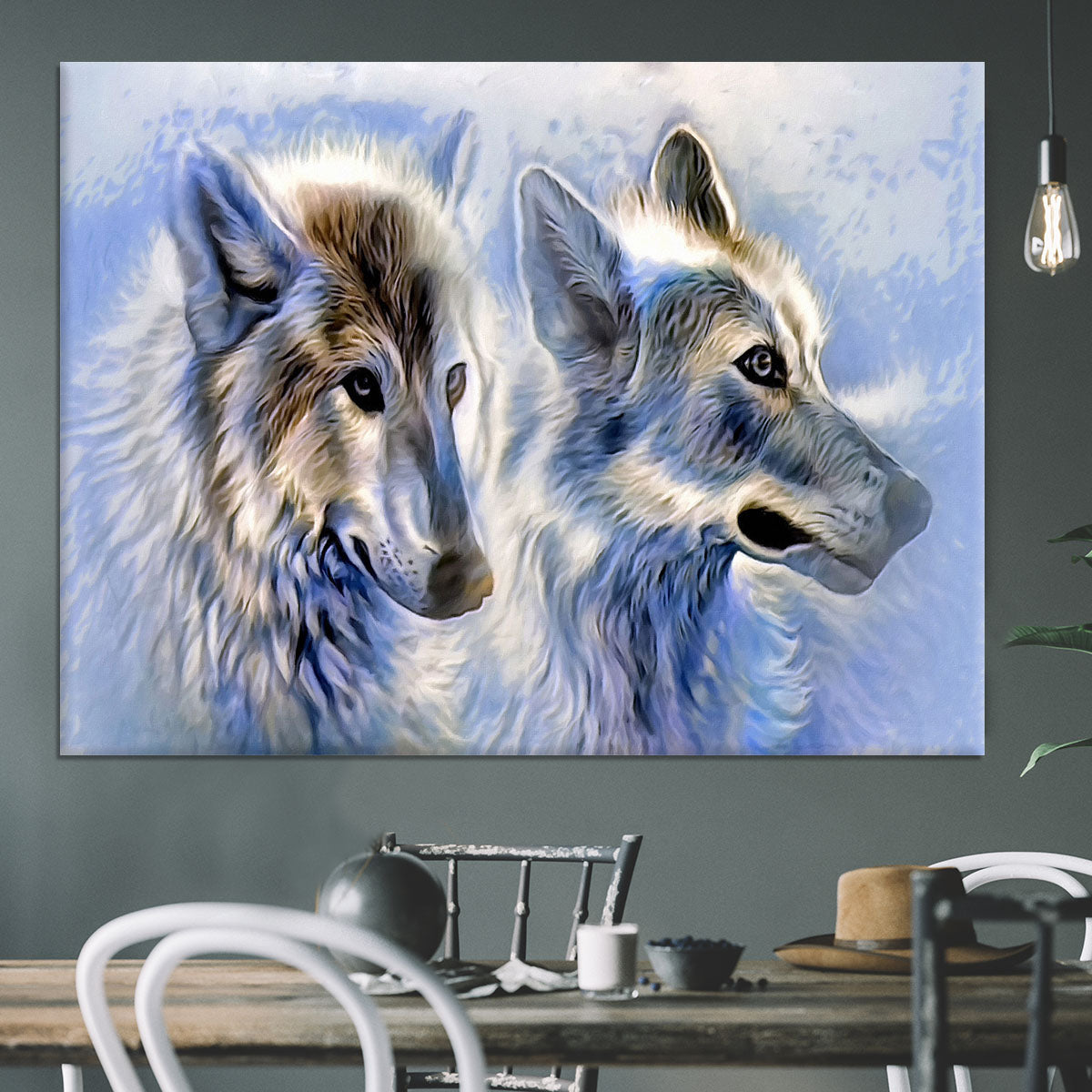 Ice Wolf Painting Canvas Print or Poster - Canvas Art Rocks - 3