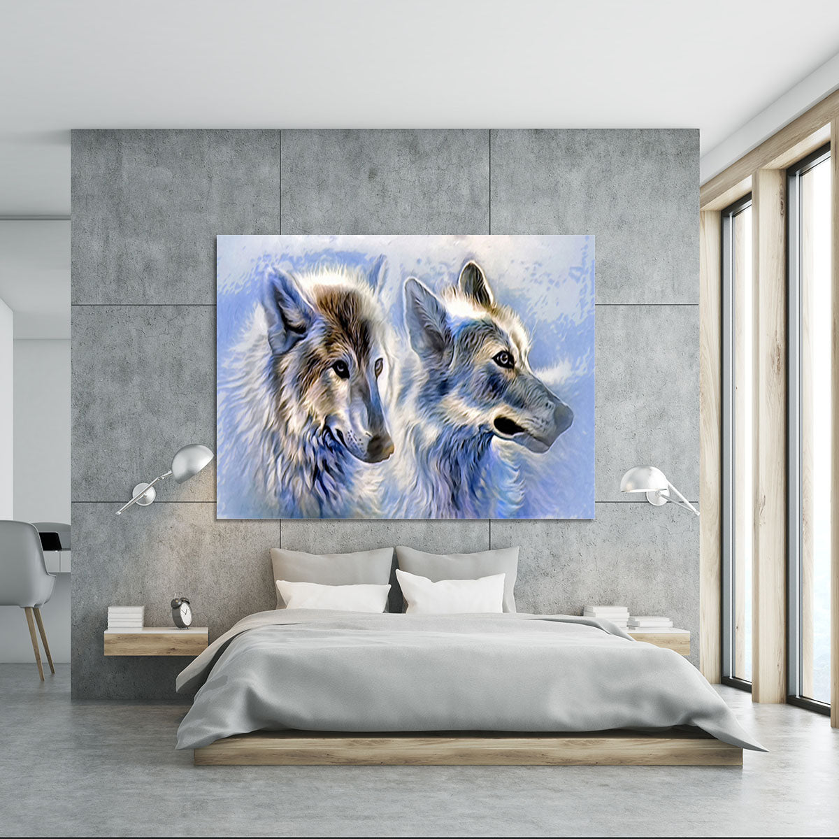 Ice Wolf Painting Canvas Print or Poster - Canvas Art Rocks - 5