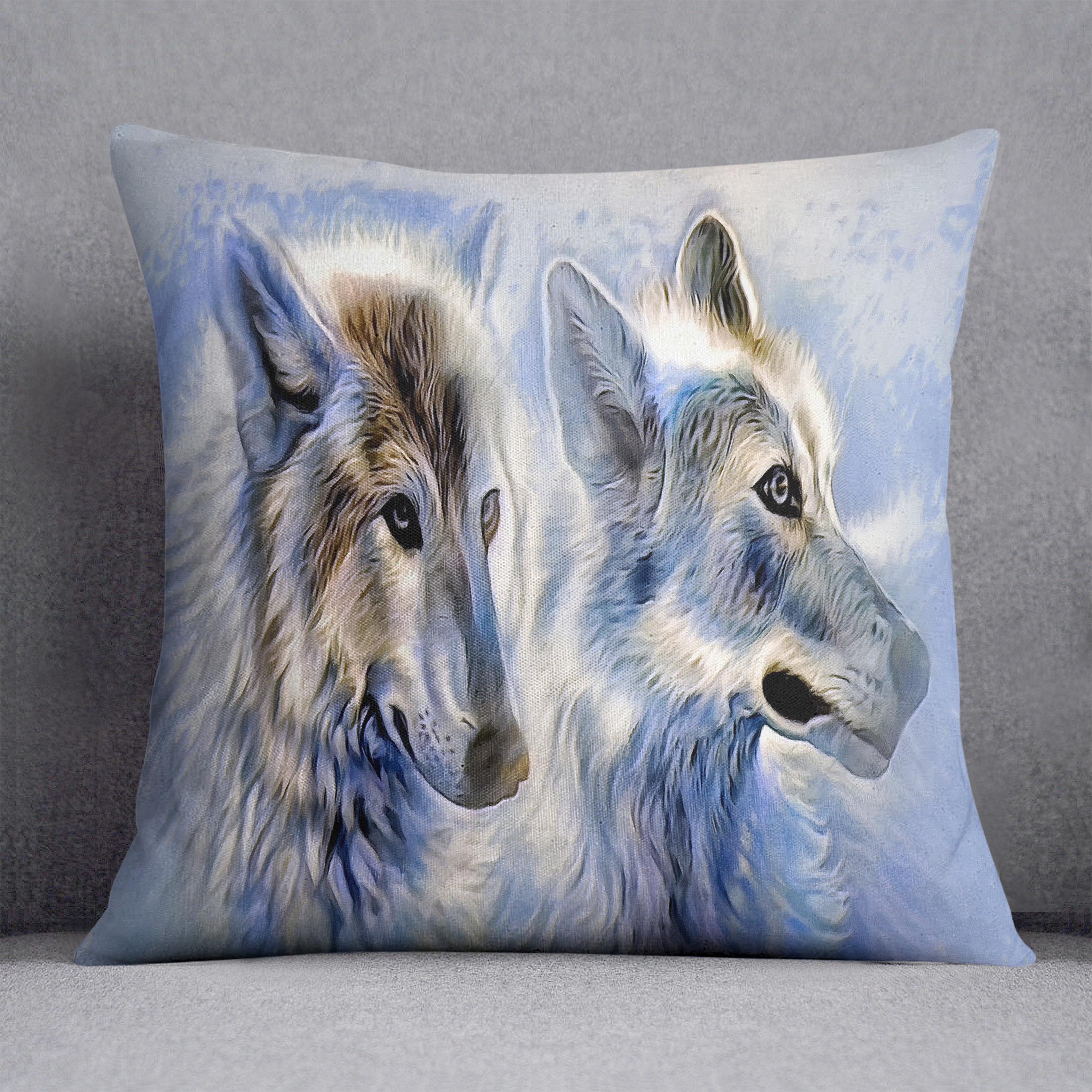 Ice Wolf Painting Cushion