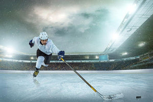 Ice hockey player on the ice Wall Mural Wallpaper - Canvas Art Rocks - 1
