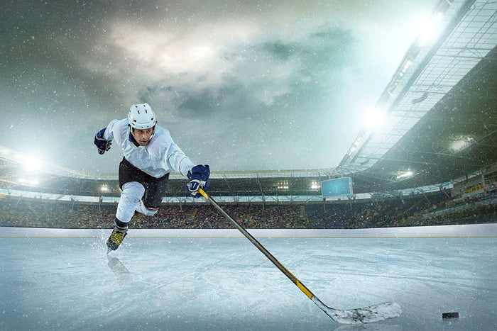 Ice hockey player on the ice Wall Mural Wallpaper