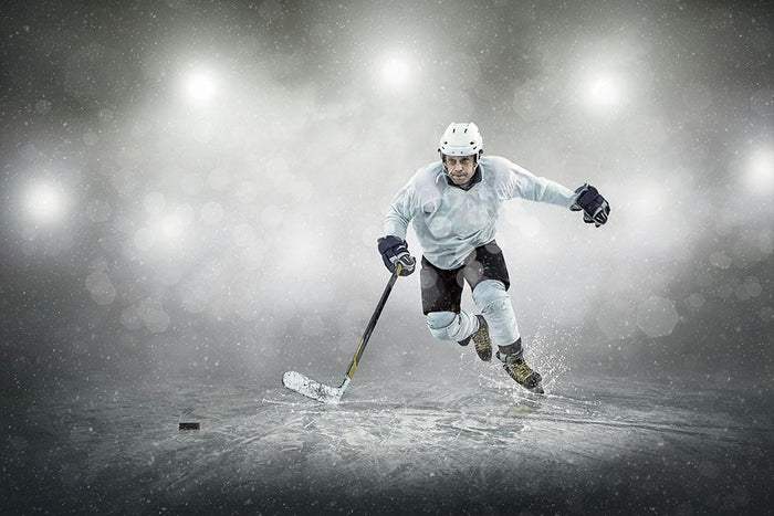 Ice hockey player outdoors Wall Mural Wallpaper