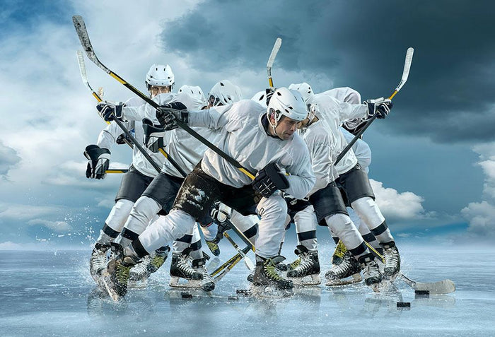 Ice hockey players in action Wall Mural Wallpaper