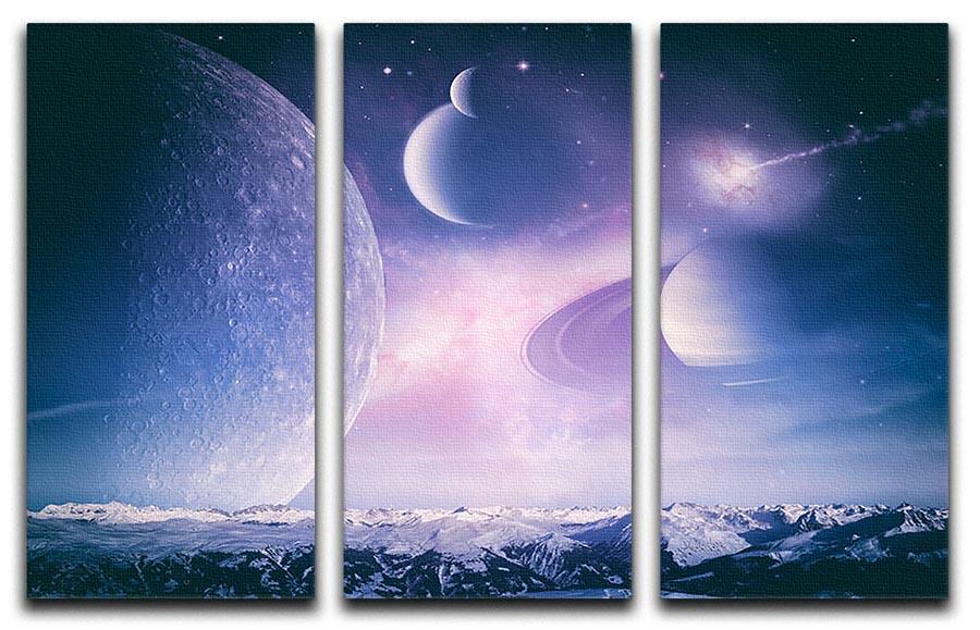 Ice world and planets 3 Split Panel Canvas Print - Canvas Art Rocks - 1