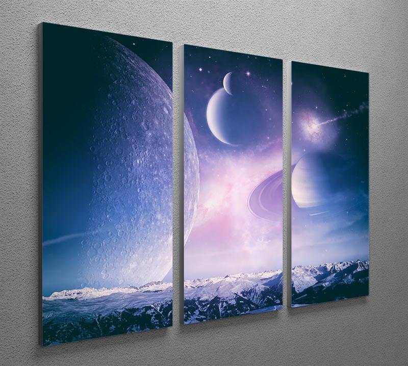 Ice world and planets 3 Split Panel Canvas Print - Canvas Art Rocks - 2
